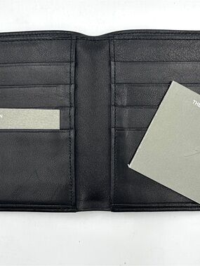 Vintage Abas Lambskin Black Leather Bifold Wallet, New Old Stock with Tags